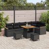 vidaXL Havesofa S&aelig;t 9 pcs Sort polyrattan