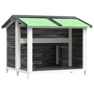 vidaXL hundehus 96x87x80,5 cm massivt fyrretr&aelig; gr&aring;