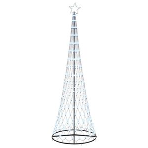 vidaXL LED juletræ med stativ Kold hvid 100.5 x 100.5 x 302.5 cm Metal