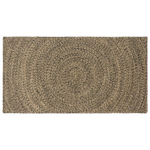 vidaXL Omr&aring;de t&aelig;ppe Naturfarvet og sort 80 x 150 cm Jute