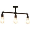 vidaXL loftlampe 3 x E27-p&aelig;rer sort