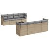 vidaXL sofas&aelig;t til haven 9 dele med hynder polyrattan beige