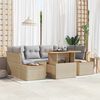 vidaXL Havesofa S&aelig;t med opbevaring 7 pcs Beige Poly rattan