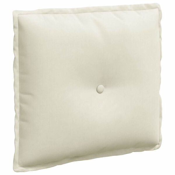 vidaXL Rygpude Creme 50 x 45 cm Velourstof