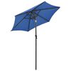 vidaXL parasol med LED-lys 200x211 cm aluminium azurblå