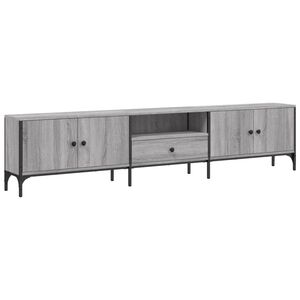 vidaXL tv-bord med skuffe 200x25x44 cm konstrueret tr&aelig; gr&aring; sonoma-eg