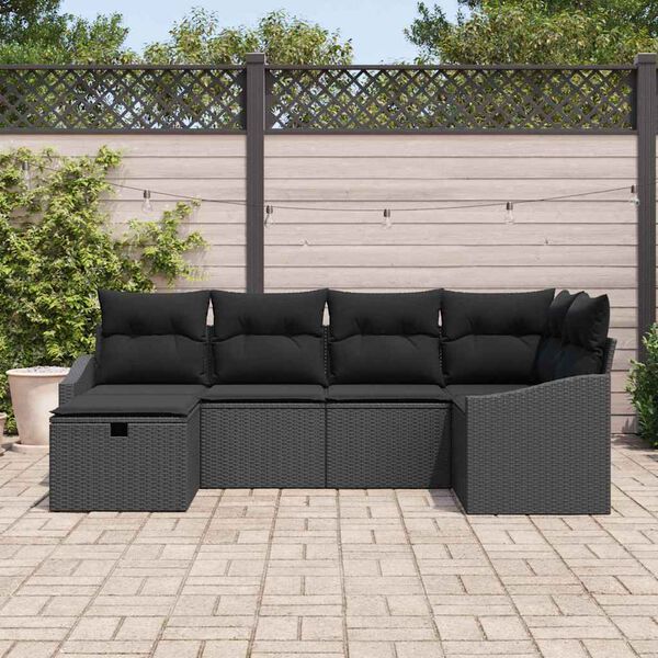 vidaXL Sofa S&aelig;t med pude 7 pcs polyrattan