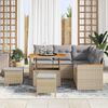 vidaXL Havesofa S&aelig;t med pude 8 pcs Beige Poly rattan