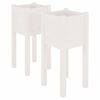 vidaXL plantekasser 2 stk. 31x31x70 cm massivt fyrretr&aelig; hvid