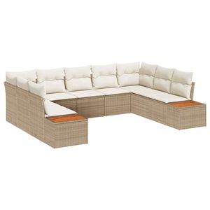 vidaXL Havesofa S&aelig;t 5 stk. 9-Antal s&aelig;der Beige og creme Polyrattan