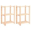 vidaXL reoler 2 stk. 3 hylder 60x38x90 cm massivt fyrretr&aelig; 150 kg