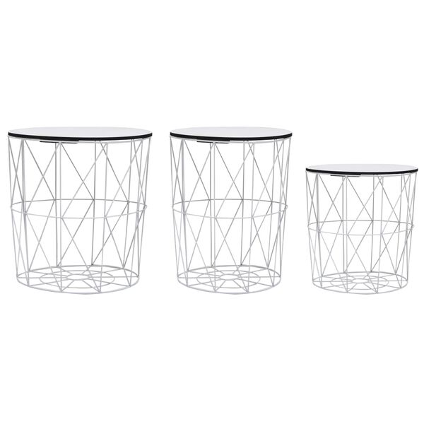 vidaXL sofaborde 3 dele hvid