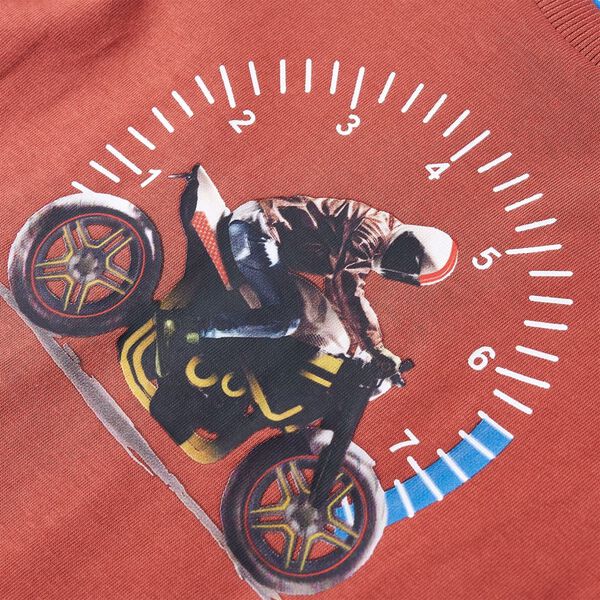 Langærmet T-shirt til børn str. 104 henna