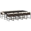 vidaXL spisebordss&aelig;t til haven 11 dele med hynder polyrattan brun