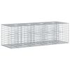 vidaXL Gabion h&oslash;jbed 180 x 60 x 55 cm Galvaniseret st&aring;l S&oslash;lv