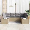 vidaXL Havesofa S&aelig;t med pude 6 pcs Beige polyrattan