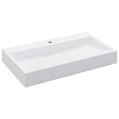 vidaXL håndvask 80 x 46 x 11 cm mineralstøbt/marmorstøbt hvid