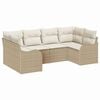vidaXL Havesofa S&aelig;t 6 stk. Beige og hvid Poly rattan