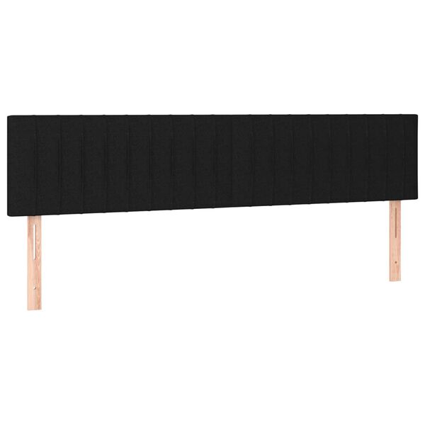 vidaXL sengegavl med LED-lys 180x5x78/88 cm stof sort