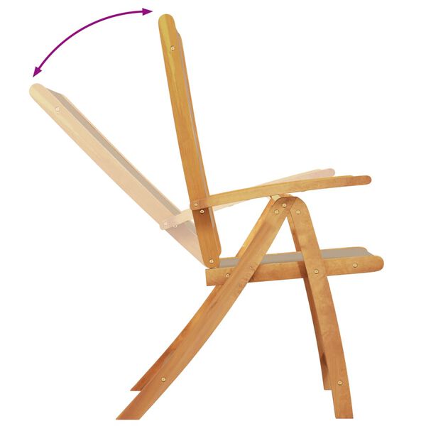 vidaXL foldbare havestole 8 stk. massivt akacietr&aelig; og textilene