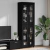vidaXL Highboard med d&oslash;r FLORIN Sort 60 x 35 x 182 cm Konstrueret tr&aelig;