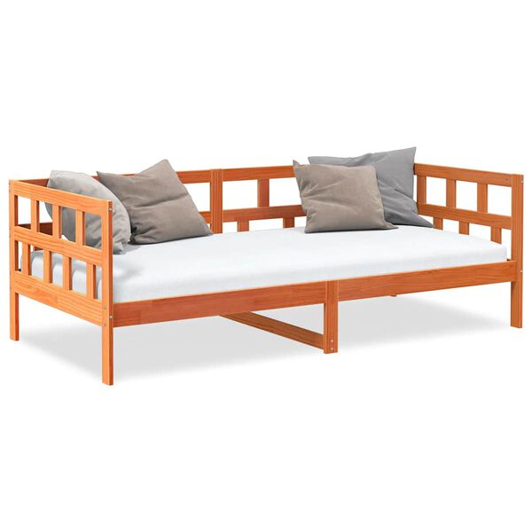 vidaXL daybed uden madras 90x190 cm massivt fyrretræ gyldenbrun