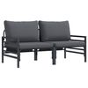 vidaXL Udend&oslash;rs M&oslash;bler med pude 2 Stk Antracit 80 x 80 x 71 cm St&aring;l