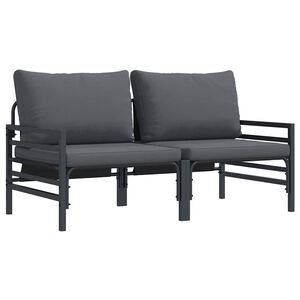 vidaXL Udend&oslash;rs M&oslash;bler med pude 2 Stk Antracit 80 x 80 x 71 cm St&aring;l