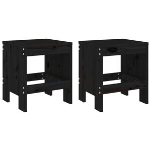 vidaXL haveskamler 2 stk. 40x36x45 cm massivt fyrretr&aelig; sort