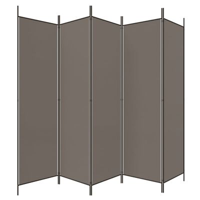 vidaXL 5-panels rumdeler 250x200 cm stof antracitgrå