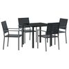vidaXL Have Spisebordss&aelig;t 5 pcs Sort PE Rattan