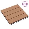 vidaXL Terrasse Flise 11 pcs Teaktr&aelig; 30 x 30 cm WPC