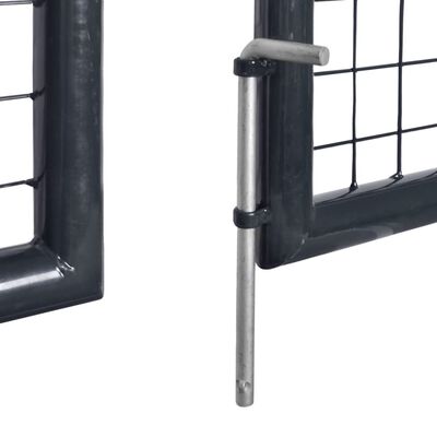 vidaXL havelåge i trådnet galvaniseret stål 289 x 100 cm grå