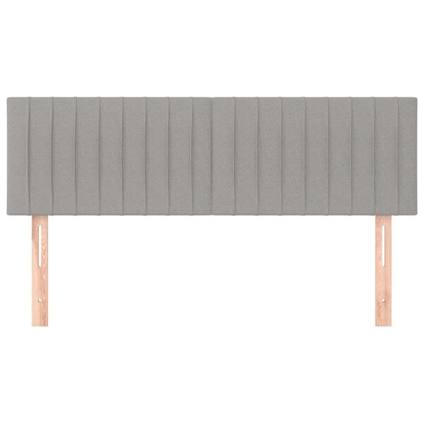 vidaXL sengegavle 144x5x78/88 cm stof lysegr&aring;