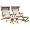 vidaXL Havestol 4 pcs 3 position Massiv Eucalyptus Tr&aelig; Cremefarvet