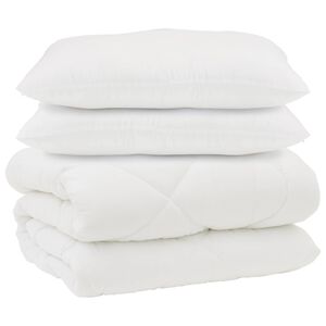 vidaXL Dyne med puder med pude 3 pcs Hvid Mikrofiber og Dunfjer