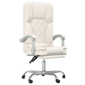 vidaXL kontorstol med massagefunktion kunstl&aelig;der cremefarvet