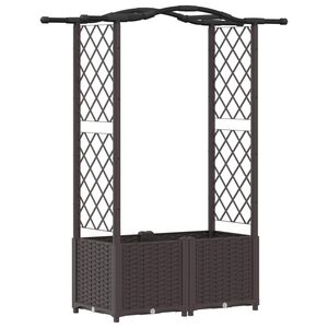 vidaXL H&aelig;vet Bed med Trellis og Tag Brun 125 x 40 x 138 cm PP
