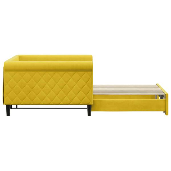 vidaXL daybed med udtr&aelig;k 100x200 cm velour gul