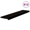vidaXL trappem&aring;tter 12 stk. brunsort 110x25x2 cm massivt egetr&aelig;