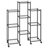 vidaXL blomsterstativ med hjul 83x25x103,5 cm jern sort