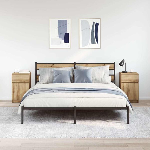 vidaXL sengeborde 2 stk. 39x35x65 cm konstrueret tr&aelig; kunsteg