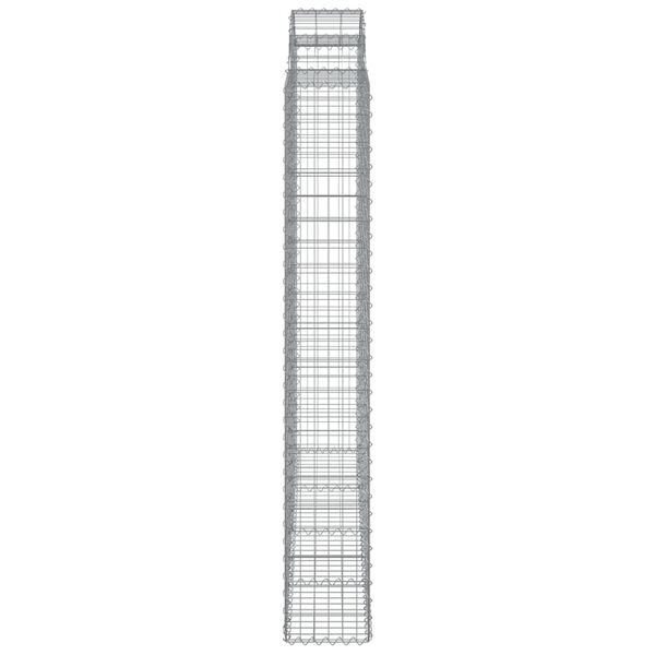 vidaXL buet gabionkurv 200x30x200/220 cm galvaniseret jern