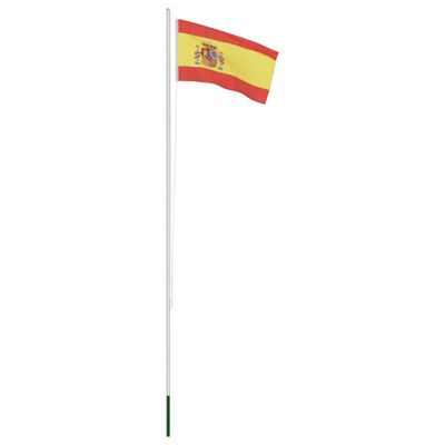 vidaXL spansk flag og flagstang 6,2 m aluminium