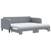 vidaXL daybed med udtr&aelig;k og madras 90x200 cm stof lysegr&aring;