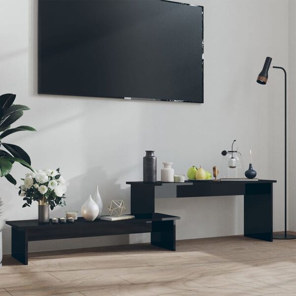 vidaXL tv-bord 180x30x43 cm konstrueret tr&aelig; sort h&oslash;jglans