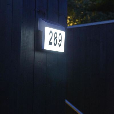 Luxbright solcelle LED væglampe med husnummer Cornwall hvid 34106