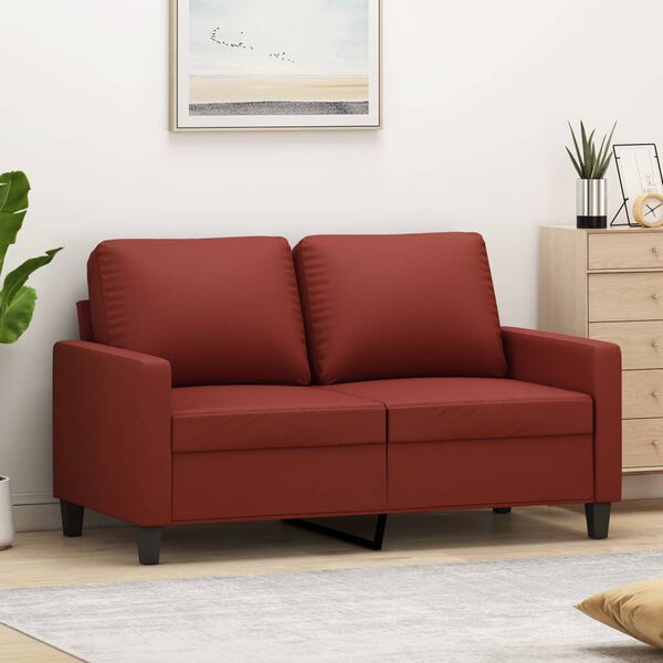 vidaXL 2-personers sofa 120 cm kunstl&aelig;der vinr&oslash;d