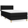 vidaXL kontinentalseng med madras 80x200 cm stof sort