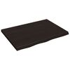 vidaXL bordplade 80x60x(2-4) cm behandlet massivt egetr&aelig; m&oslash;rkebrun